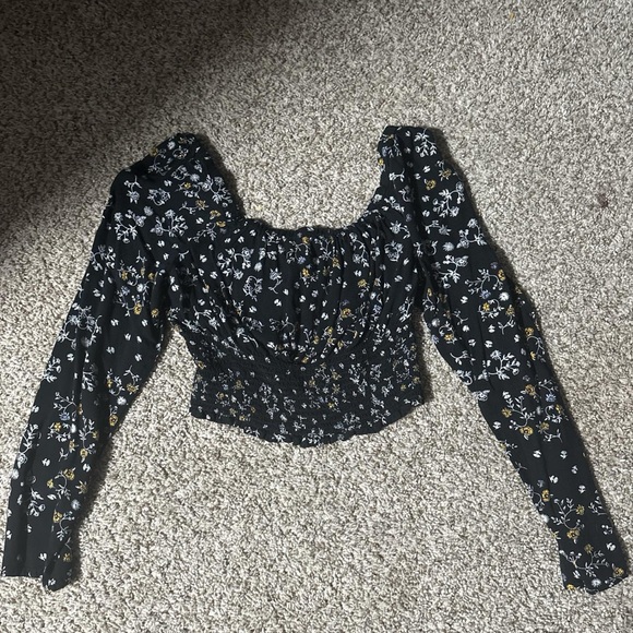 Japna Tops - Japna Black Floral Blouse